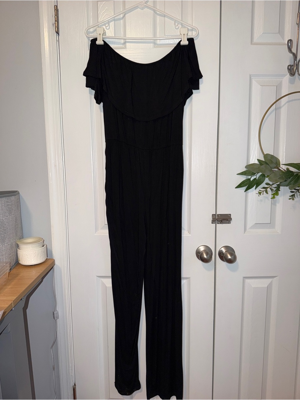 Off-Shoulder Black Jumpsuit